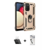 MARSİLYAN™- Galaxy A03S Kılıf Ahenk Klasik Koleksiyonu - Şeffaf Uv Polymer Nano Ekran Koruyucu + Şeffaf Kamera Lens Koruma Cam