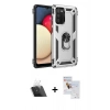 MARSİLYAN™- Galaxy A03S Kılıf Ahenk Klasik Koleksiyonu - Siyah Seramik Nano Ekran Koruyucu + Kamera Lens Koruma Cam - SF