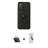MARSİLYAN™- Galaxy A03S Kılıf Ahenk Klasik - Şeffaf Pasifik Cam Ekran Koruyucu + Kamera Lens Koruma Cam - SF