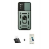 MARSİLYAN™- Galaxy A03S Kılıf Ahenk Klasik - Şeffaf Pasifik Cam Ekran Koruyucu + Kamera Lens Koruma Cam - SF