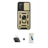 MARSİLYAN™- Galaxy A03S Kılıf Ahenk Klasik - Şeffaf Pasifik Cam Ekran Koruyucu + Kamera Lens Koruma Cam - SF