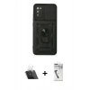 MARSİLYAN™- Galaxy A03S Kılıf Ahenk Klasik - Şeffaf Uv Polymer Nano Ekran Koruyucu + Kamera Lens Koruma Cam - SF