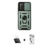 MARSİLYAN™- Galaxy A03S Kılıf Ahenk Klasik - Şeffaf Uv Polymer Nano Ekran Koruyucu + Kamera Lens Koruma Cam - SF