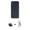 MARSİLYAN™- Galaxy A03S Kılıf Ahenk Serisi - Şeffaf Pasifik Cam Ekran Koruyucu + Kamera Lens Koruma Cam - SF