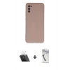 MARSİLYAN™- Galaxy A03S Kılıf Ahenk Serisi - Şeffaf Uv Polymer Nano Ekran Koruyucu + Şeffaf Kamera Lens Koruma Cam