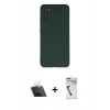 MARSİLYAN™- Galaxy A03S Kılıf Ahenk Serisi - Şeffaf Uv Polymer Nano Ekran Koruyucu + Şeffaf Kamera Lens Koruma Cam
