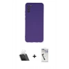 MARSİLYAN™- Galaxy A03S Kılıf Ahenk Serisi - Şeffaf Uv Polymer Nano Ekran Koruyucu + Şeffaf Kamera Lens Koruma Cam