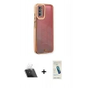 MARSİLYAN™- Galaxy A03S Kılıf Çekirdek Klasik Serisi - Şeffaf Pasifik Cam Ekran Koruyucu + Şeffaf Kamera Lens Koruma Cam