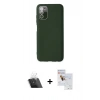 MARSİLYAN™- Galaxy A03S Kılıf Çekirdek Modern Serisi - Siyah Seramik Nano Ekran Koruyucu + Kamera Lens Koruma Cam - SF