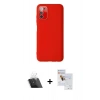 MARSİLYAN™- Galaxy A03S Kılıf Çekirdek Modern Serisi - Siyah Seramik Nano Ekran Koruyucu + Kamera Lens Koruma Cam - SF