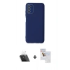 MARSİLYAN™- Galaxy A03S Kılıf Çekirdek Modern Serisi - Siyah Seramik Nano Ekran Koruyucu + Kamera Lens Koruma Cam - SF