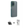 MARSİLYAN™- Galaxy A03S Kılıf Eksen Doku Prime - Şeffaf Uv Polymer Nano Ekran Koruyucu + Kamera Lens Koruma Cam - SF
