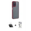 MARSİLYAN™- Galaxy A03S Kılıf Eksen Doku Prime - Şeffaf Uv Polymer Nano Ekran Koruyucu + Kamera Lens Koruma Cam - SF