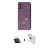 MARSİLYAN™- Galaxy A03S Kılıf Nova Işık Prime - Siyah Seramik Nano Ekran Koruyucu + Kamera Lens Koruma Cam - SF