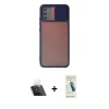 MARSİLYAN™- Galaxy A03S Kılıf Vadi Çizgi - Şeffaf Pasifik Cam Ekran Koruyucu + Kamera Lens Koruma Cam - SF