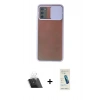 MARSİLYAN™- Galaxy A03S Kılıf Vadi Çizgi - Şeffaf Pasifik Cam Ekran Koruyucu + Kamera Lens Koruma Cam - SF
