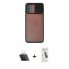 MARSİLYAN™- Galaxy A03S Kılıf Vadi Çizgi - Şeffaf Pasifik Cam Ekran Koruyucu + Kamera Lens Koruma Cam - SF