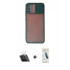 MARSİLYAN™- Galaxy A03S Kılıf Vadi Çizgi - Şeffaf Pasifik Cam Ekran Koruyucu + Kamera Lens Koruma Cam - SF