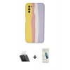 MARSİLYAN™- Galaxy A03S Kılıf Yadigar Çizgi - Şeffaf Pasifik Cam Ekran Koruyucu + Şeffaf Kamera Lens Koruma Cam