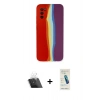 MARSİLYAN™- Galaxy A03S Kılıf Yadigar Çizgi - Şeffaf Pasifik Cam Ekran Koruyucu + Şeffaf Kamera Lens Koruma Cam