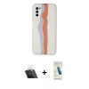 MARSİLYAN™- Galaxy A03S Kılıf Yadigar Çizgi - Şeffaf Pasifik Cam Ekran Koruyucu + Şeffaf Kamera Lens Koruma Cam