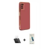 MARSİLYAN™- Galaxy A03S Kılıf Yankı Serisi - Şeffaf Pasifik Cam Ekran Koruyucu + Kamera Lens Koruma Cam - SF