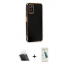 MARSİLYAN™- Galaxy A03S Kılıf Yankı Serisi - Şeffaf Pasifik Cam Ekran Koruyucu + Kamera Lens Koruma Cam - SF