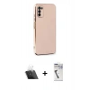 MARSİLYAN™- Galaxy A03S Kılıf Yankı Serisi - Şeffaf Uv Polymer Nano Ekran Koruyucu + Kamera Lens Koruma Cam - SF