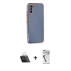 MARSİLYAN™- Galaxy A03S Kılıf Yankı Serisi - Şeffaf Uv Polymer Nano Ekran Koruyucu + Kamera Lens Koruma Cam - SF