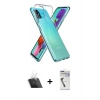 MARSİLYAN™- Galaxy A03S Kılıf Zirve Doku - Şeffaf Uv Polymer Nano Ekran Koruyucu + Kamera Lens Koruma Cam - SF