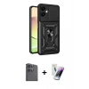 MARSİLYAN™- Galaxy A06 Kılıf Ahenk Klasik - Şeffaf Pasifik Cam Ekran Koruyucu + Raze Metal Kamera Lens - SH