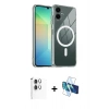 MARSİLYAN™- Galaxy A06 Kılıf Ahenk Minimal Serisi - Siyah 3D Antistatik Seramik Nano Ekran Koruyucu + Raze Metal Kamera Lens - GS