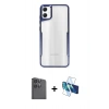 MARSİLYAN™- Galaxy A06 Kılıf Akış Çizgi Koleksiyonu - Siyah 3D Antistatik Cam Ekran Koruyucu + Raze Metal Kamera Lens - SH