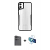 MARSİLYAN™- Galaxy A06 Kılıf Akış Çizgi Koleksiyonu - Siyah 3D Antistatik Seramik Nano Ekran Koruyucu + Raze Metal Kamera Lens - SH