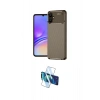 MARSİLYAN™- Galaxy A06 Kılıf Eksen Form Prime - Siyah 3D Antistatik Cam Ekran Koruyucu