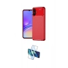 MARSİLYAN™- Galaxy A06 Kılıf Eksen Form Prime - Siyah 3D Antistatik Cam Ekran Koruyucu