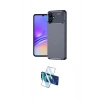 MARSİLYAN™- Galaxy A06 Kılıf Eksen Form Prime - Siyah 3D Antistatik Cam Ekran Koruyucu