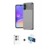 MARSİLYAN™- Galaxy A06 Kılıf Eksen Form Prime - Siyah 3D Antistatik Seramik Nano Ekran Koruyucu + Raze Metal Kamera Lens - GS