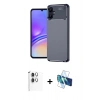 MARSİLYAN™- Galaxy A06 Kılıf Eksen Form Prime - Siyah 3D Antistatik Seramik Nano Ekran Koruyucu + Raze Metal Kamera Lens - GS