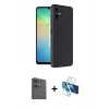 MARSİLYAN™- Galaxy A06 Kılıf Kıvılcım Işık Serisi - Siyah 3D Antistatik Seramik Nano Ekran Koruyucu + Raze Metal Kamera Lens - SH
