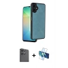 MARSİLYAN™- Galaxy A06 Kılıf Kıvılcım Işık Serisi - Siyah 3D Antistatik Seramik Nano Ekran Koruyucu + Raze Metal Kamera Lens - SH
