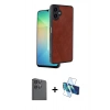 MARSİLYAN™- Galaxy A06 Kılıf Kıvılcım Işık Serisi - Siyah 3D Antistatik Seramik Nano Ekran Koruyucu + Raze Metal Kamera Lens - SH