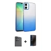 MARSİLYAN™- Galaxy A06 Kılıf Kıvılcım Minimal Özel Seri - Siyah 3D Antistatik Hayalet Cam Ekran Koruyucu + Raze Metal Kamera Lens - SH