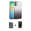 MARSİLYAN™- Galaxy A06 Kılıf Kıvılcım Minimal Özel Seri - Siyah 3D Antistatik Hayalet Cam Ekran Koruyucu + Raze Metal Kamera Lens - SH
