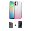 MARSİLYAN™- Galaxy A06 Kılıf Kıvılcım Minimal Özel Seri - Siyah 3D Antistatik Hayalet Cam Ekran Koruyucu + Raze Metal Kamera Lens - SH