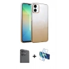 MARSİLYAN™- Galaxy A06 Kılıf Kıvılcım Minimal Özel Seri - Siyah 3D Antistatik Seramik Nano Ekran Koruyucu + Raze Metal Kamera Lens - SH