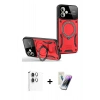 MARSİLYAN™- Galaxy A06 Kılıf Kıvılcım Modern Serisi - Şeffaf Pasifik Cam Ekran Koruyucu + Raze Metal Kamera Lens - GS