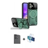 MARSİLYAN™- Galaxy A06 Kılıf Kıvılcım Modern Serisi - Siyah 3D Antistatik Cam Ekran Koruyucu + Raze Metal Kamera Lens - SH