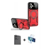 MARSİLYAN™- Galaxy A06 Kılıf Kıvılcım Modern Serisi - Siyah 3D Antistatik Cam Ekran Koruyucu + Raze Metal Kamera Lens - SH