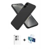 MARSİLYAN™- Galaxy A06 Kılıf Kozmos Yansıma Özel Seri - Siyah 3D Antistatik Cam Ekran Koruyucu + Raze Metal Kamera Lens - GS